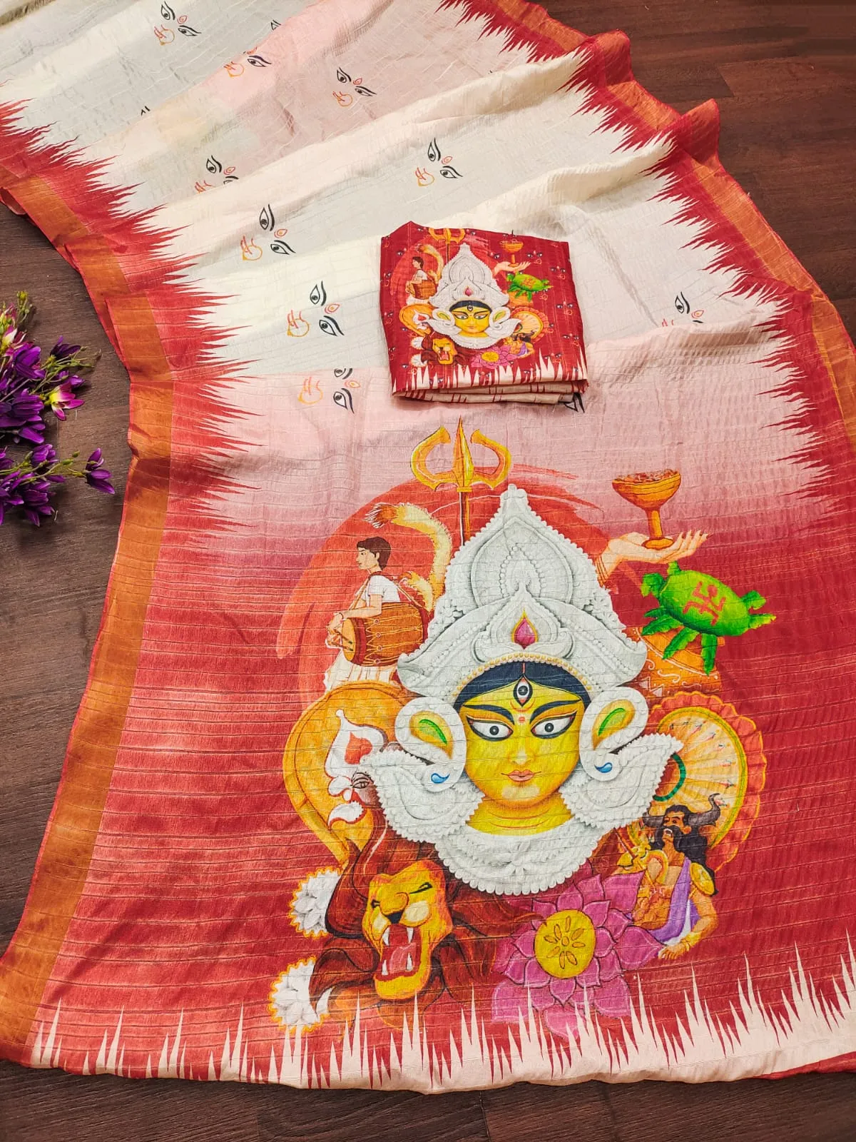 Buy Durga ashtami special saree in Surat - Reseller Bazzar